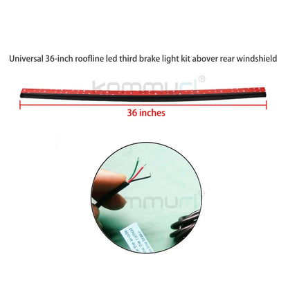 UNIVERSAL FIT REAR WINDSHIELD 36-INCH LED 3RD BRAKE LIGHT, A7 6-SERIES STYLE ROOFLINE LED BRAKE STYLE