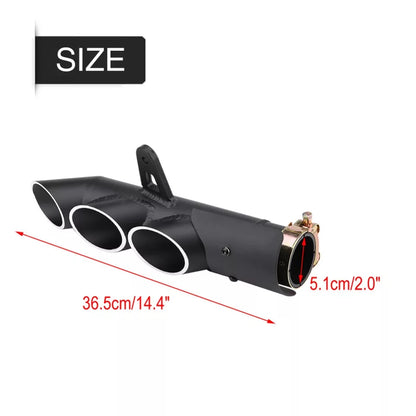 Motorcycle Three-outlet Exhaust Muffler Tail Pipe Tailpipe Tip Universal for pipe diameter 51mm/2inch Most Motorcycles CarString