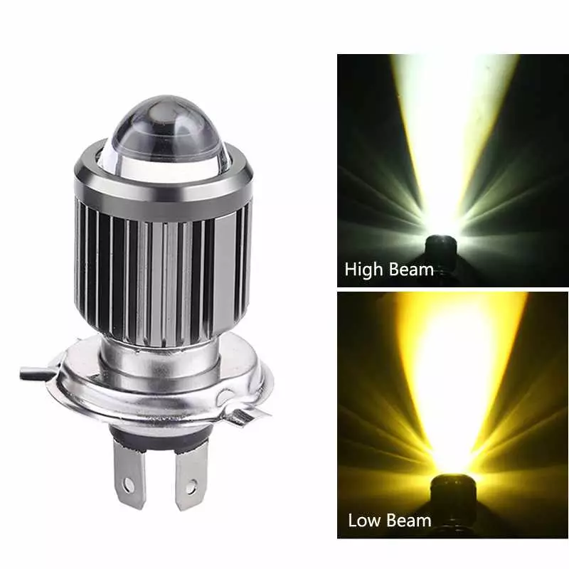 White premium 6, 12 & 24V LED Headlamp with LENS - BOSCH BA20D base