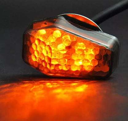  15 Amber LED Flush Mount Smoke Turn Signal Indicator Blinker Light Universal for Motorcycle Sport Street Racing Bike