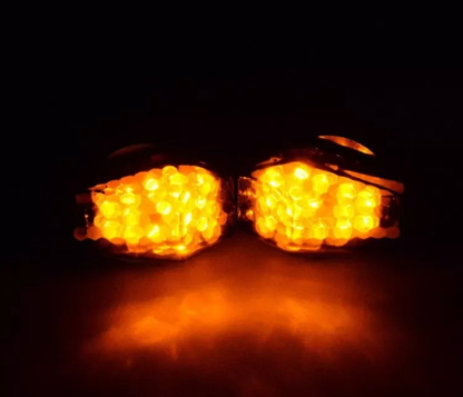  15 Amber LED Flush Mount Smoke Turn Signal Indicator Blinker Light Universal for Motorcycle Sport Street Racing Bike