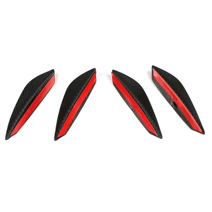 4Pcs/set Carbon Fiber Fit Front Bumper Lip Splitter Fin Air Knife Auto Body Kit Car Spoiler Valence Chin Accessory