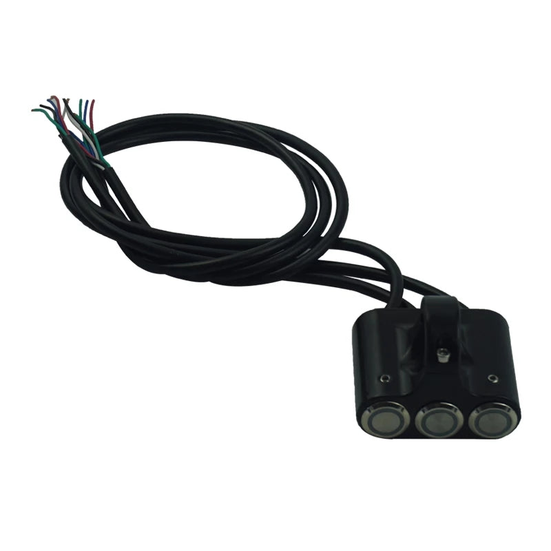 RAYANA 22mm Motorcycle Handlebar Switch - 7/8" Aluminum, 3-in-1 Headlight/Hazard/Brake/Fog Control, DC12V