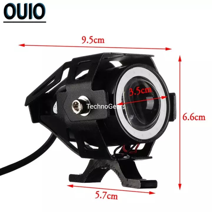 Motorcycle LED Headlight U7 MINI Brightness 3000LM Spot Angel Eyes Head Lamp Bulbs 12V Motorbike DRL Driving Work Fog Lights