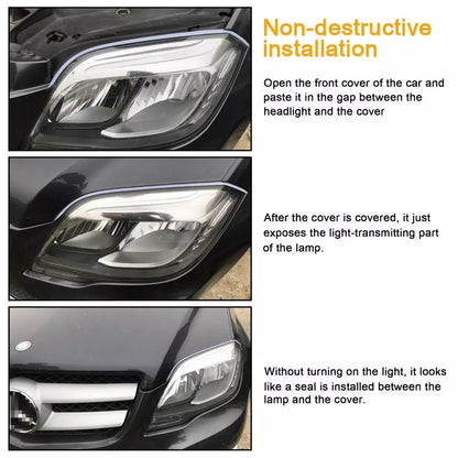Ultrafine Cars DRL LED Daytime Running Lights White Turn Signal Yellow Guide Strip for Headlight Assembly