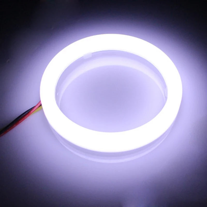 Angel Eyes Led Headlight DRL Daytime Running Light Auto COB Ring Led Angel Eyes 12V Day Light Turn Signal White Yellow