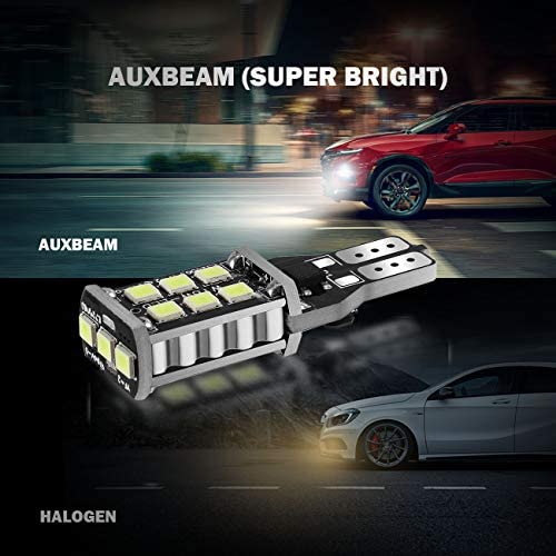 T15 Led Light Bulb 921 LED Bulb W16W 800LM HID White for Backup Reverse Lights (Pack of 2)