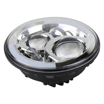 Motorcycle 60W 7 Inch LED Projector Headlight Left Right Amber Turn Signal White DRL Headlmap 7" (1 Lamp)