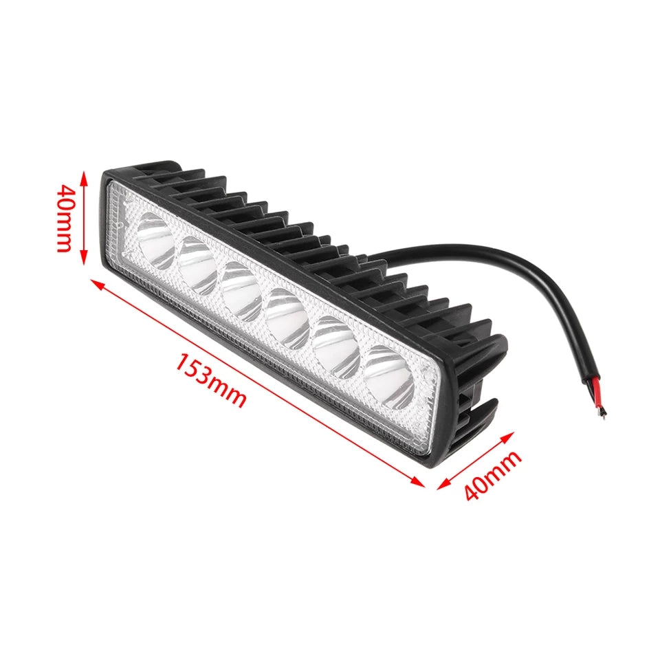 Police Light 1PC 18W 800LM 6 LED Bright Light Spot Work Bar
