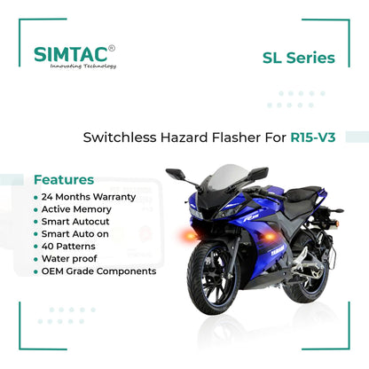 SWITCHLESS (SL-SERIES) Yamaha R15 | Compatible | Simtac | PNP Hazard Flasher / Adapter / Module | YMHV3-SL
