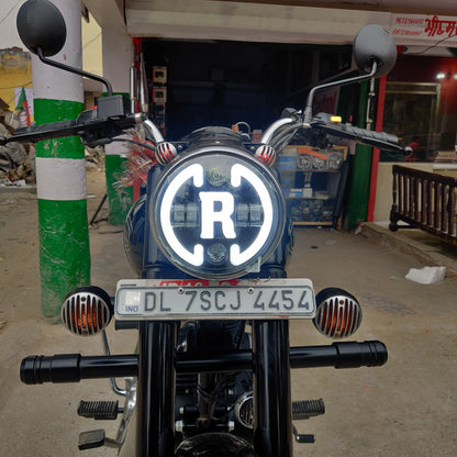 Royal Enfield R logo Led Headlight