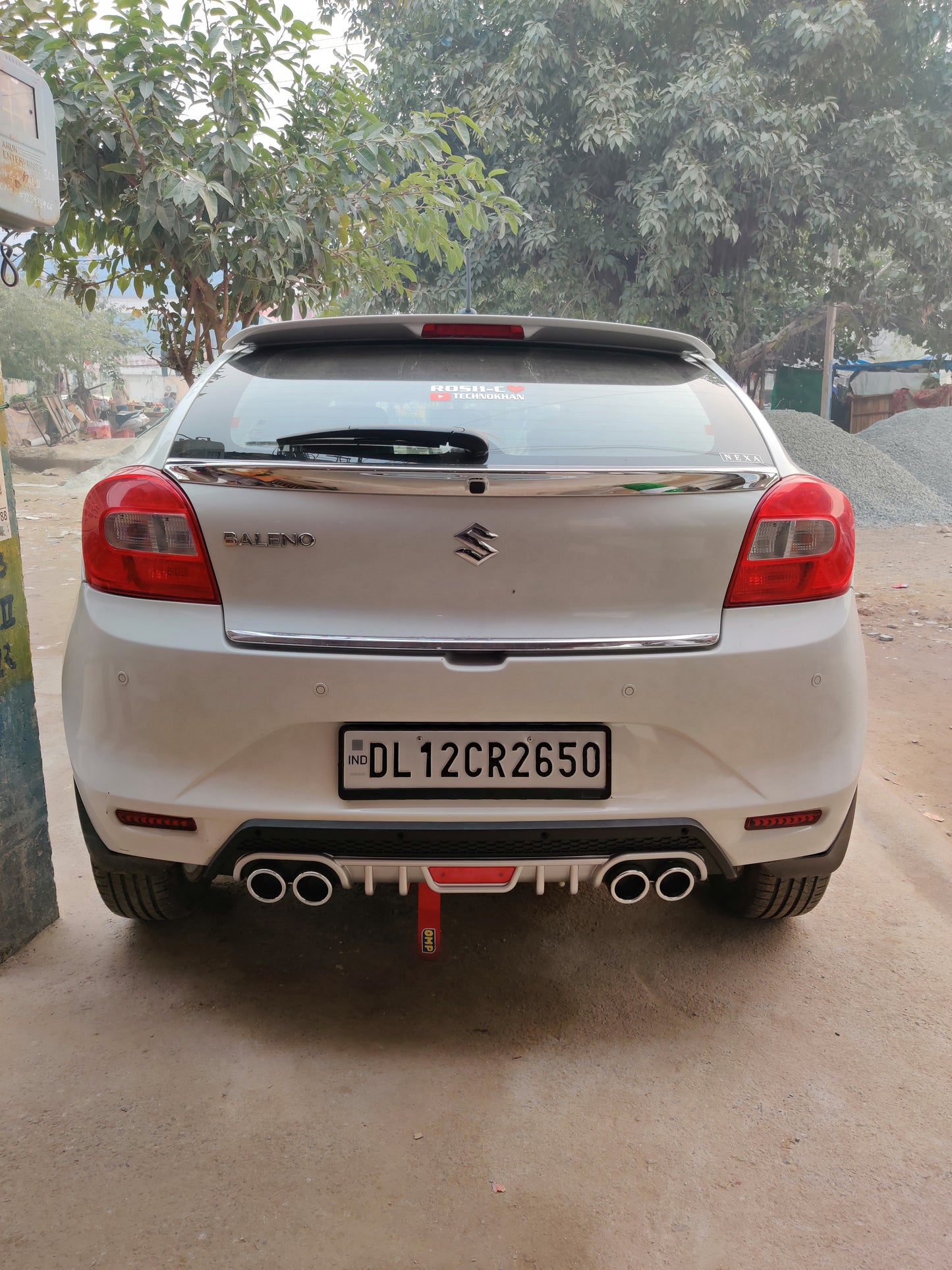 Rear Bumper Diffuser Compatible with Maruti Suzuki Baleno (2015-2020)