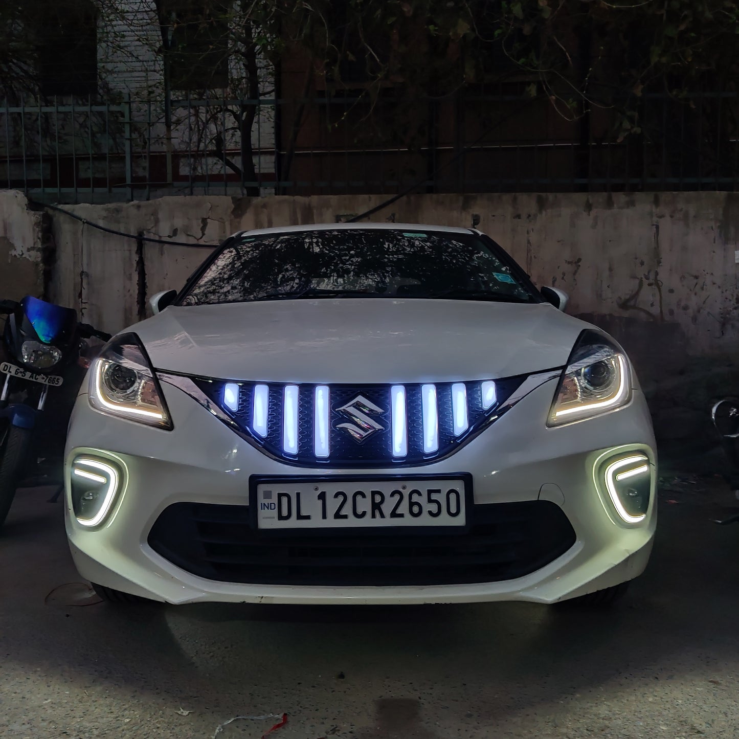GTR Style LED Front Grill Compatible with Maruti Suzuki Baleno (2019-2021 Present) (GTR Type)