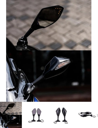 Universal Turn Signal Motorcycle Mirrors With LED Indicator Arrow