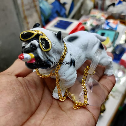 Bulldog Dog Figurine (14 cm X 7 cm) - Car Interior Decoration Accessories Decorative Items for Car Dashboard