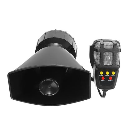 100W Car Warning Alarm 5 Sound Loudly Police Fire Siren Horn PA Speaker with Mic