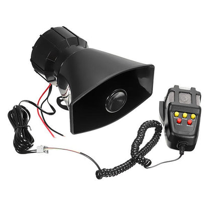 100W Car Warning Alarm 5 Sound Loudly Police Fire Siren Horn PA Speaker with Mic