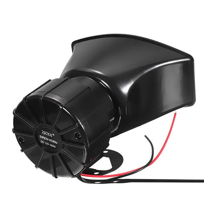 100W Car Warning Alarm 5 Sound Loudly Police Fire Siren Horn PA Speaker with Mic