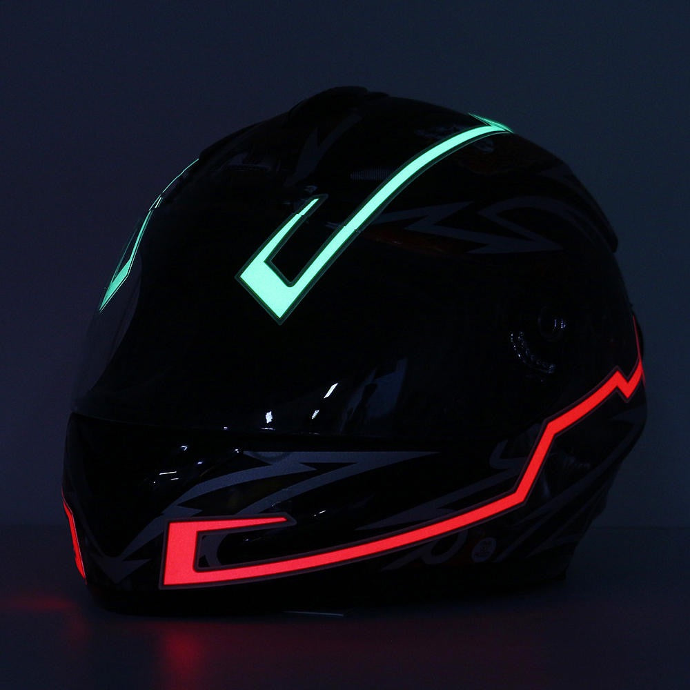 Motorcycle Helmet Light Strip LED Night Signal Light Luminous Stripe Fashion Modified Glowing Bars - Red