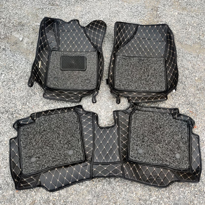 7D Car Floor Mats (Black) Complete Set for Maruti Suzuki Baleno