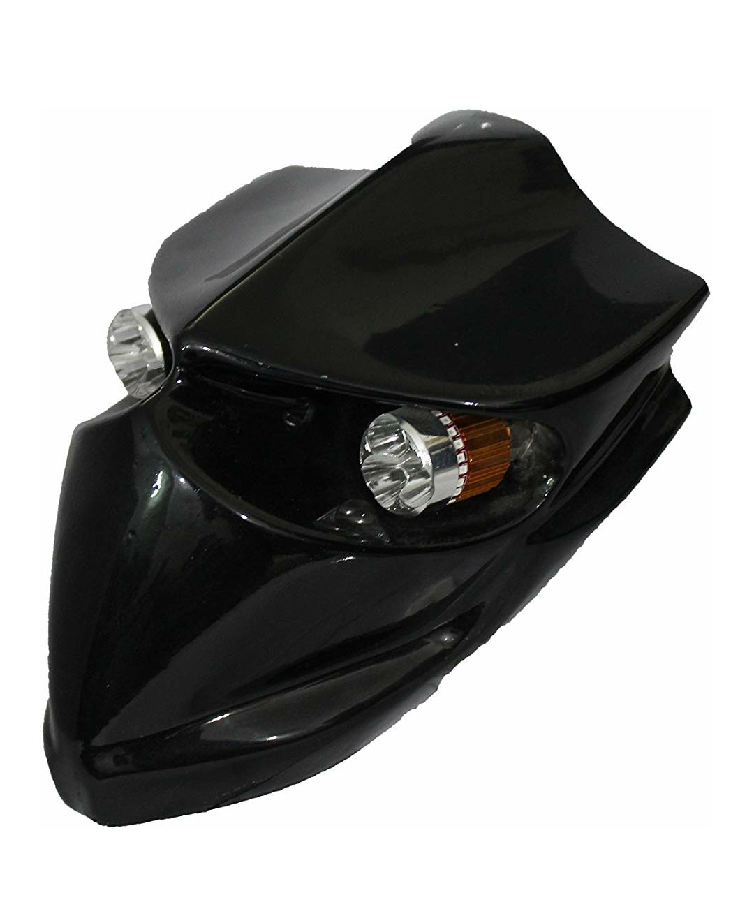 Universal Devil Headlamp with LED Lights for All Bikes (Type-2, Gloss Black)