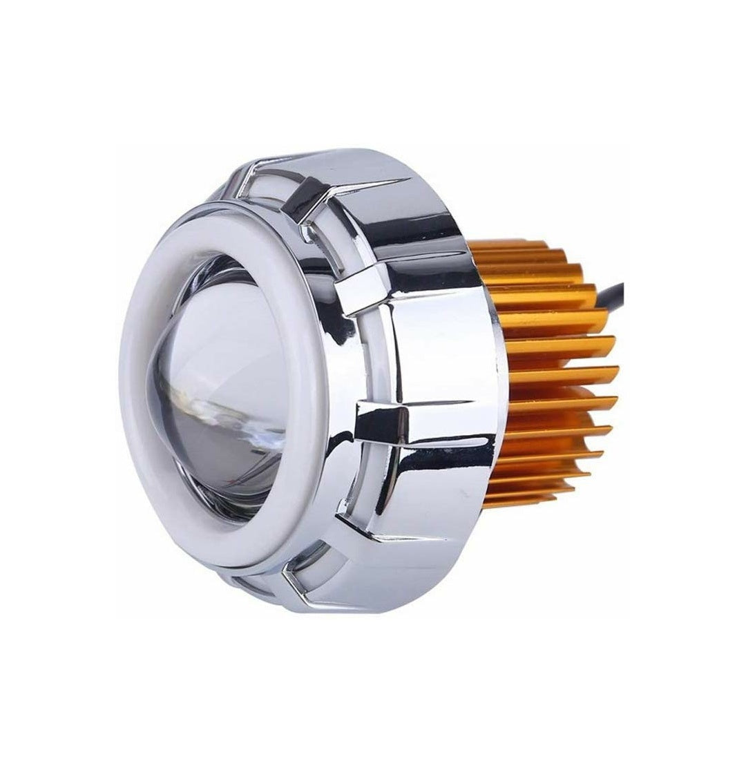 High Intensity Led Projector Lamp Dual Ring COB LED Headlight with Hi/Low Beam and Flasher Function for All Bikes