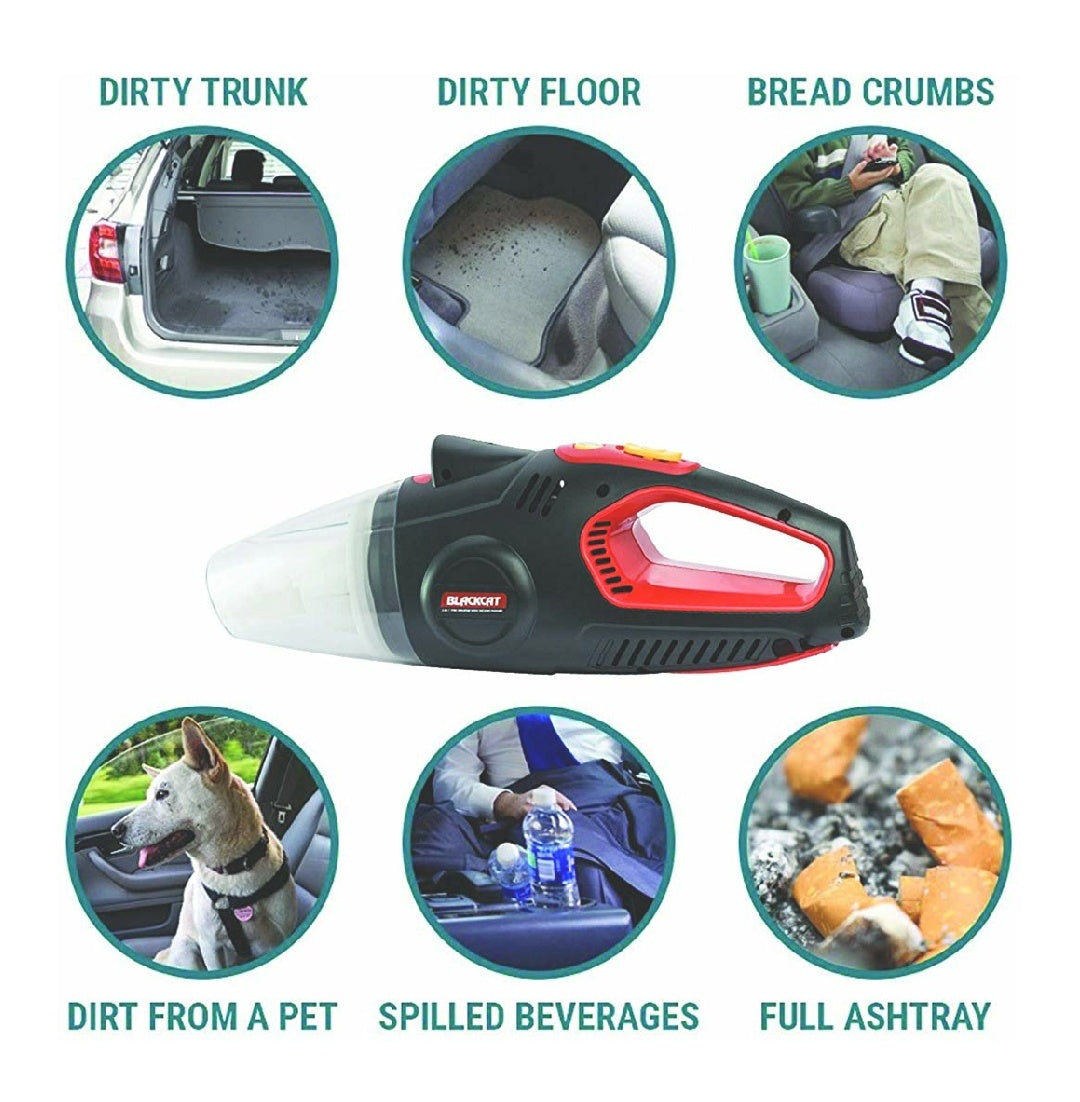 Blackcat 2-in-1 Vacuum Cleaner with Tyre inflator | Heavy Duty | Dry and Wet Waste