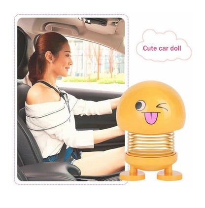 Smiley Spring Doll, Cute Emoji Bobble Head Dolls Car Ornaments Bounce Toys, Emoticon Figure Funny Smiley Face Springs Car Decoration for Car Interior Dashboard Expression Pack Toys (Pack of 6 pcs)