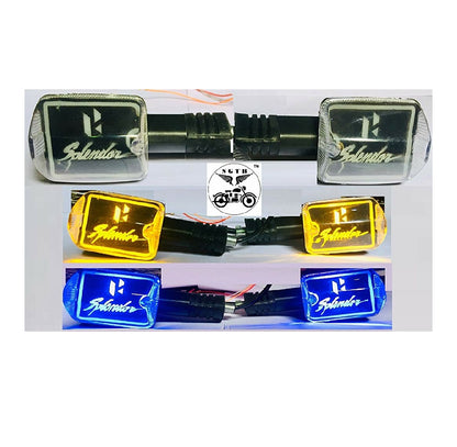 Hero Splendor Bike Indicator Lights (Pack of 4 Indicators) Colors - Blue & Yellow