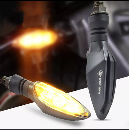 12V Motorcycle LED Turn Signal Steering Lights Amber Super Bright Waterproof