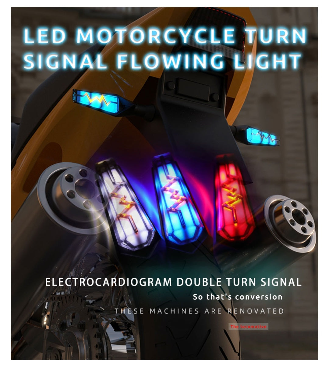 Motorcycle DRL Turn Signal Light Motorbike Led Indicator Daytime Running Light Flowing Brake Strobe Flash 12V Universal