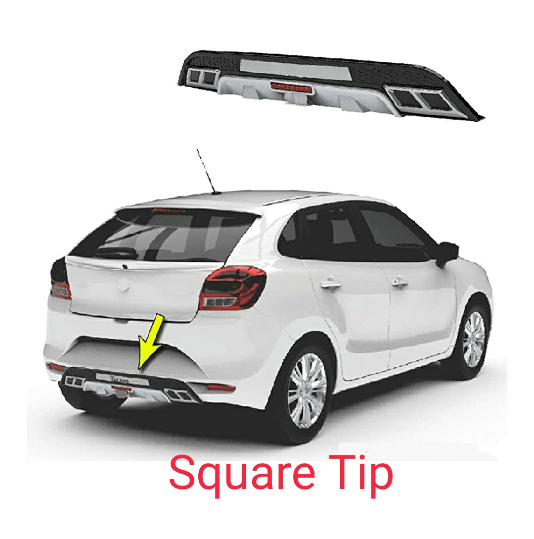Rear Bumper Diffuser Compatible with Maruti Suzuki Baleno (2015-2020)