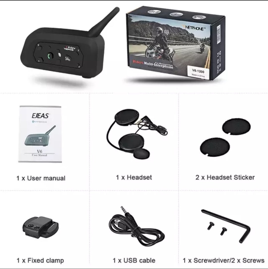 Vnetphone v6 1200m Motorcycle Helmet intercom