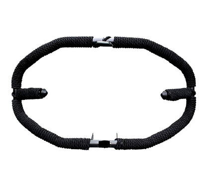 Heavy Duty Metal with Rope Stylist Real Customized 8 Bend Black Rope Safety Leg Crash Guard for Royal Enfield Bullet Classic 350/500, Standard and Electra