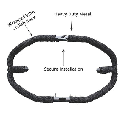 Heavy Duty Metal with Rope Stylist Real Customized 8 Bend Black Rope Safety Leg Crash Guard for Royal Enfield Bullet Classic 350/500, Standard and Electra