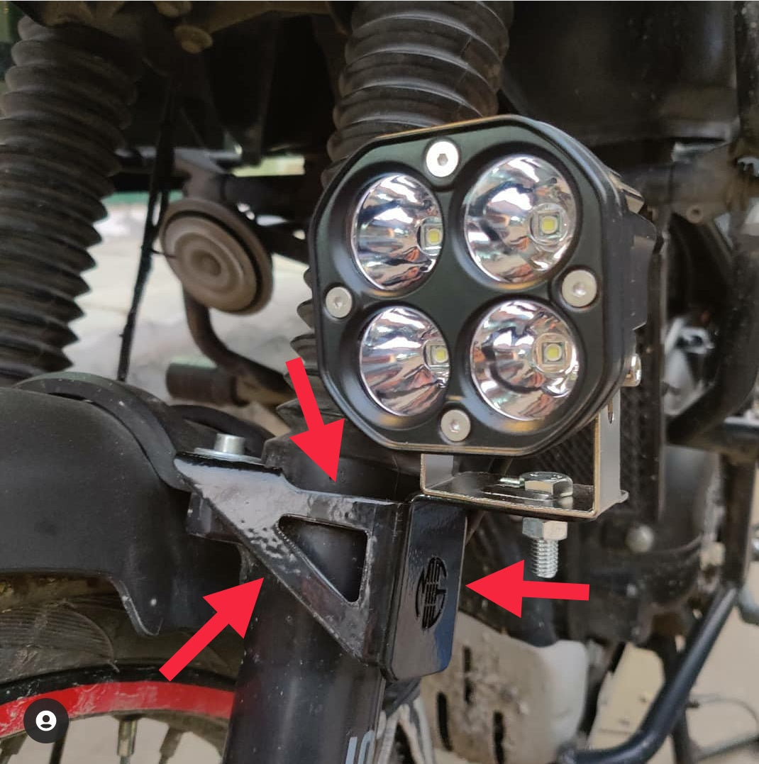 Bike Fog Light Clamp Holder Mounting Bracket Black Set of 2 Compatible for Himalayan