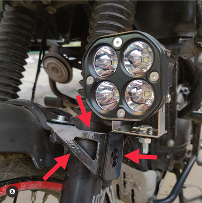 Bike Fog Light Clamp Holder Mounting Bracket Black Set of 2 Compatible for Himalayan
