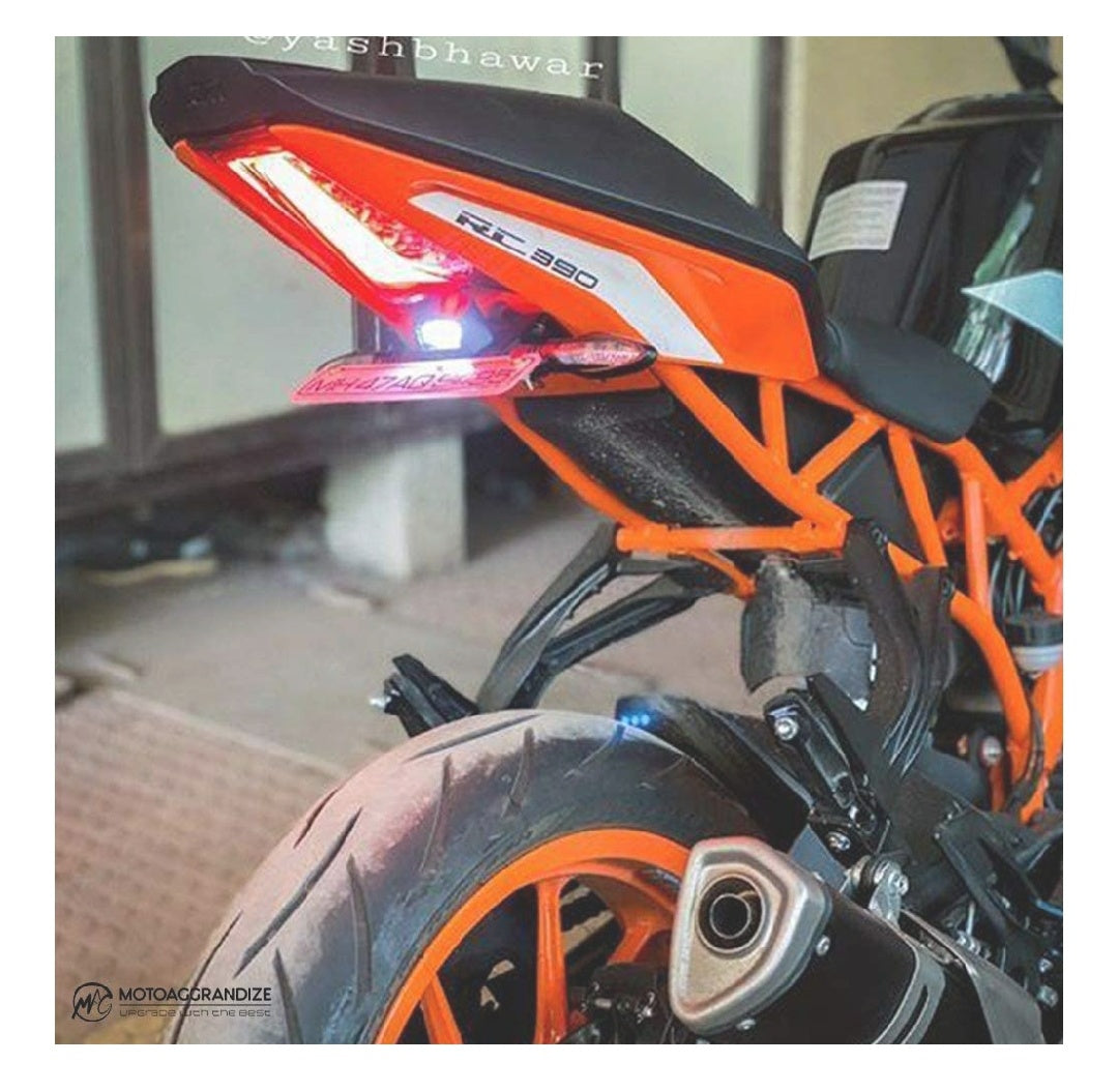 Motoaggrandize Compact Tail Tidy/Fender Eliminator for KTM Duke 250 | 390 [2017 +] | Color: Matte Black [Compatible with Small Number Plates]
