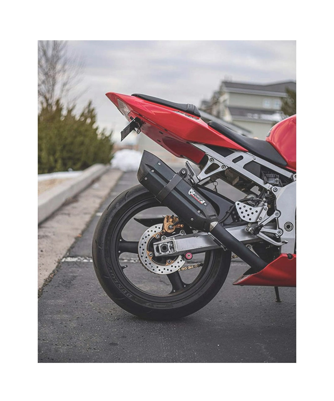 Mivv Motorcycle Universal Racing Exhaust For Yamaha R15v3 v2 v1 MT-15 Bajaj KTM Kawasaki Z900 Z800 Ninja (Black)