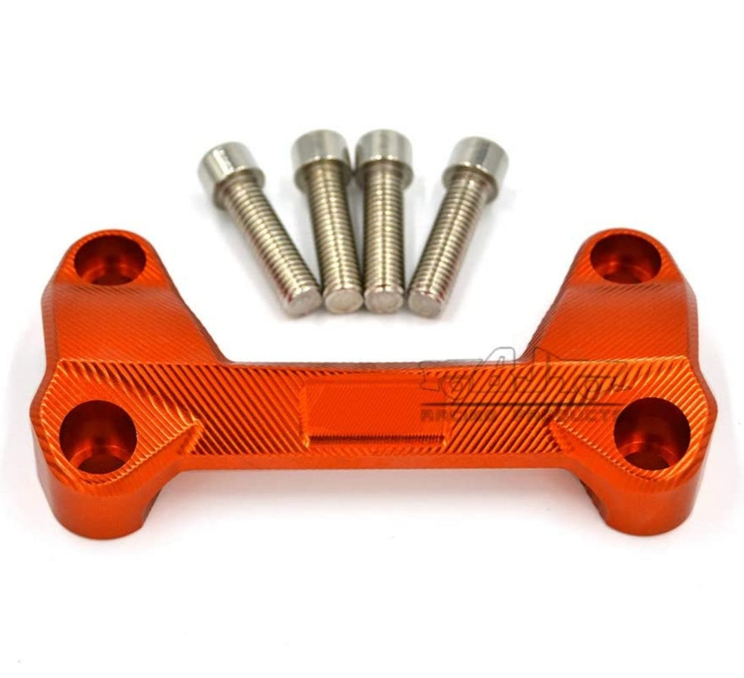 CNC Motorcycle Aluminum Orange Handlebar Risers Top Cover Clamp Fit Fo ...