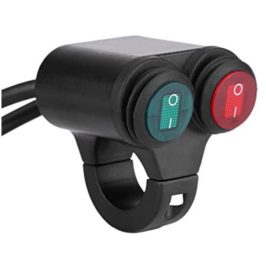 Motorcycle Handlebar Switch, 22mm 4 Types Universal Motorcycle Handlebar Headlight Brake Fog Lights Horn Dual Control Button Switch(D)