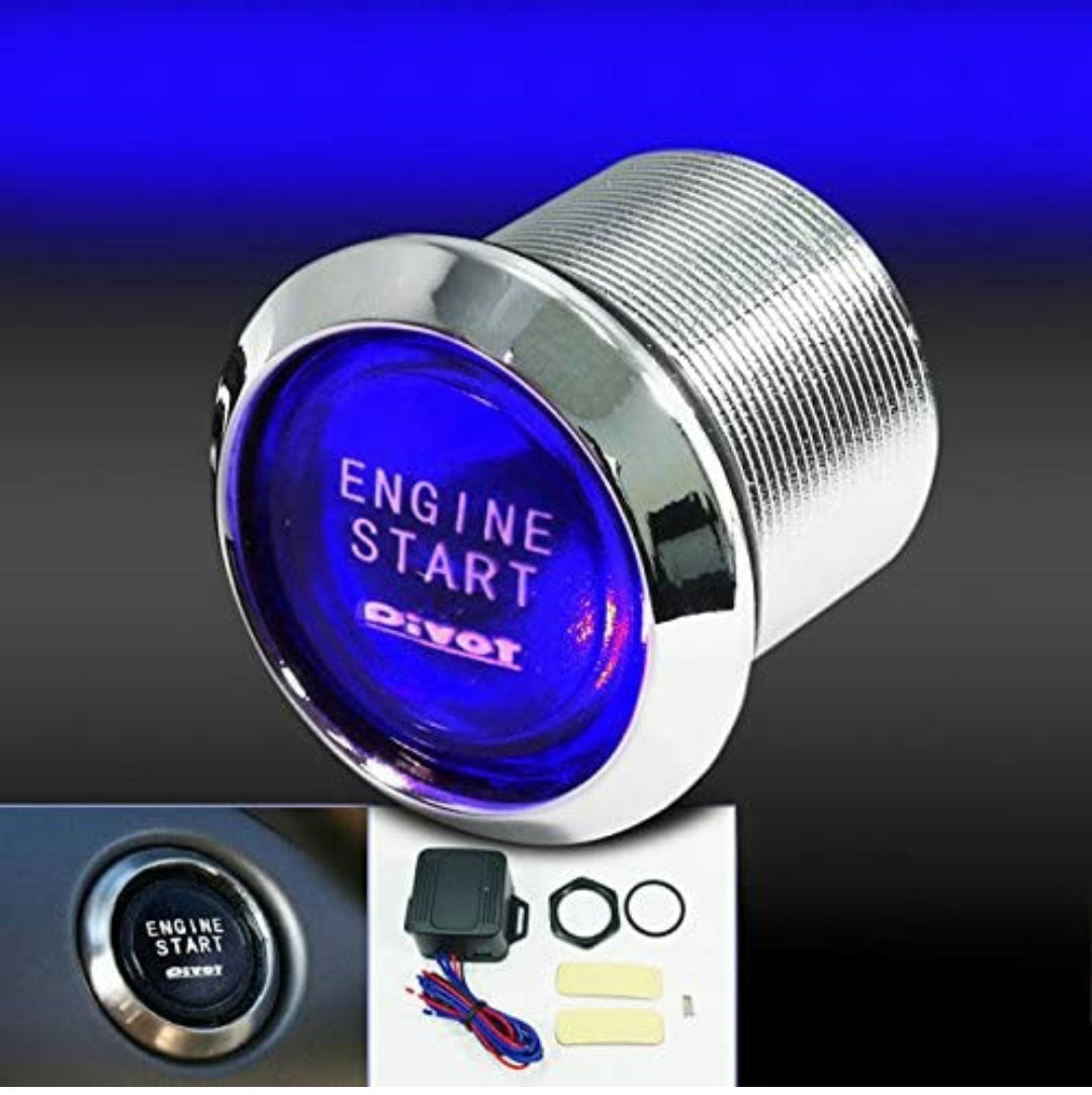 12V Car Engine Start Push Button Switch Ignition Starter Kit Blue LED Universal