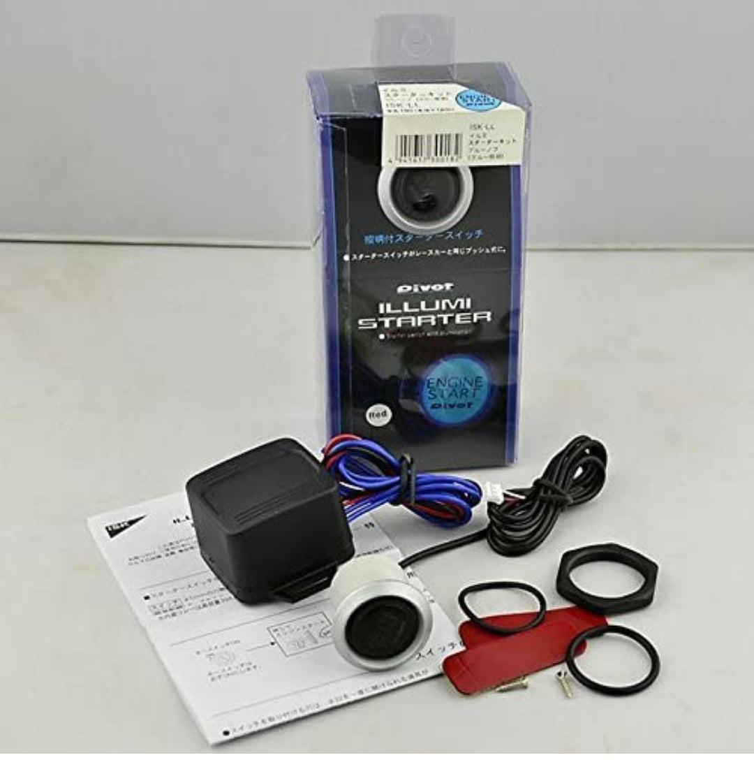 12V Car Engine Start Push Button Switch Ignition Starter Kit Blue LED Universal