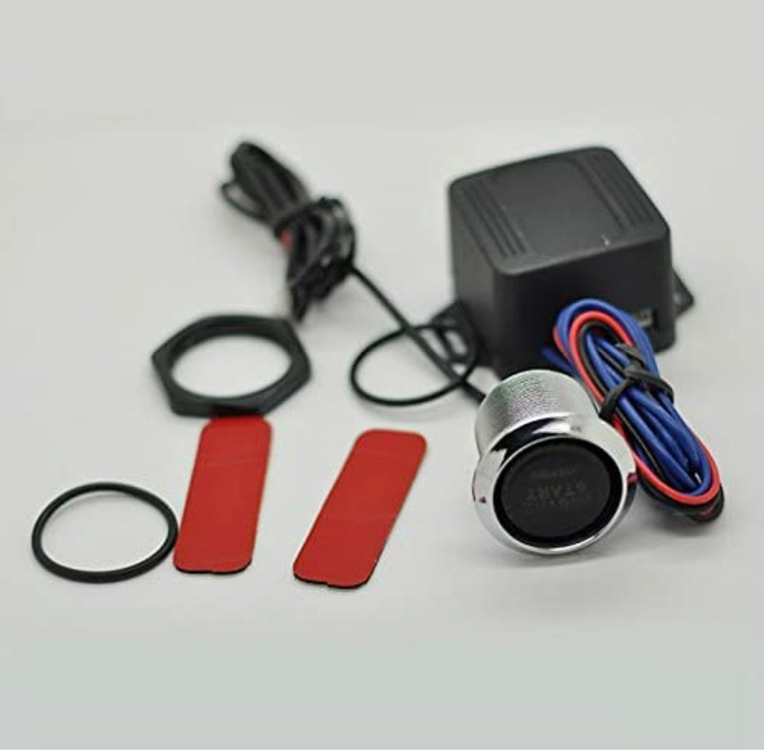 12V Car Engine Start Push Button Switch Ignition Starter Kit Blue LED Universal