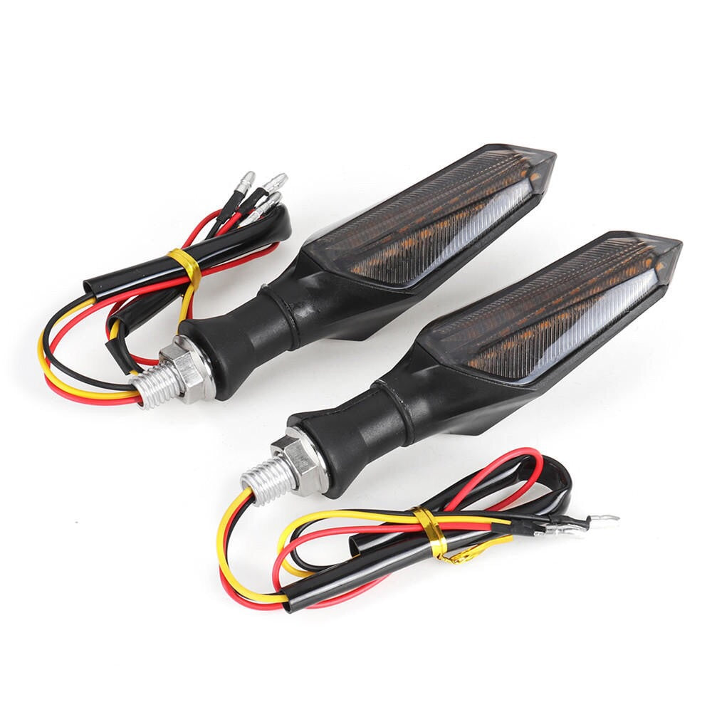 Running LED Motorcycle Turn Signal Indicators With Amber Flowing Light Blue Back Lights
