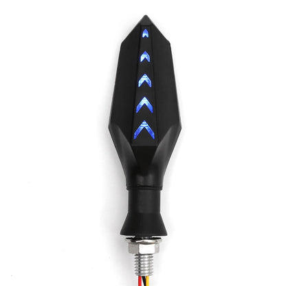 Running LED Motorcycle Turn Signal Indicators With Amber Flowing Light Blue Back Lights