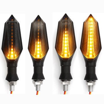 Running LED Motorcycle Turn Signal Indicators With Amber Flowing Light Blue Back Lights