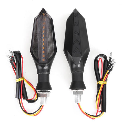 Running LED Motorcycle Turn Signal Indicators With Amber Flowing Light Blue Back Lights