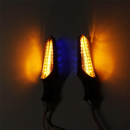 Running LED Motorcycle Turn Signal Indicators With Amber Flowing Light Blue Back Lights