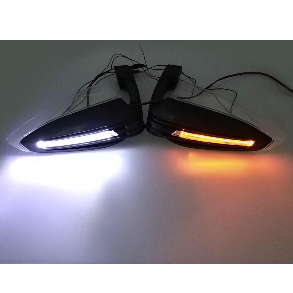 12V 7/8inch Motorcycle Led Drl Light Handguard Hand Guard Brush Bar Dirt Bike - Black